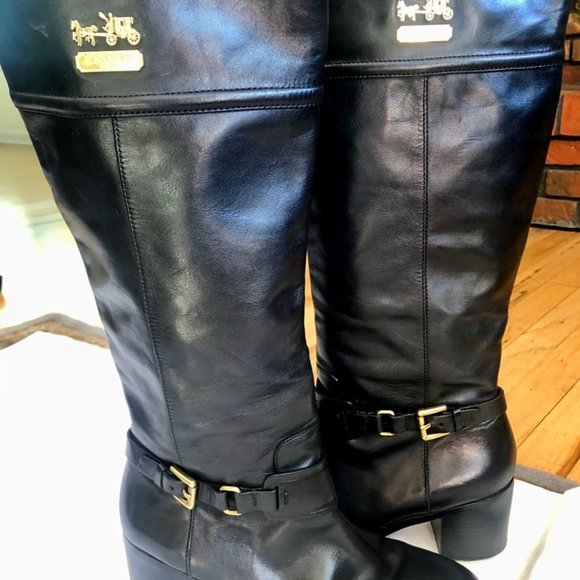 coach riding boots black